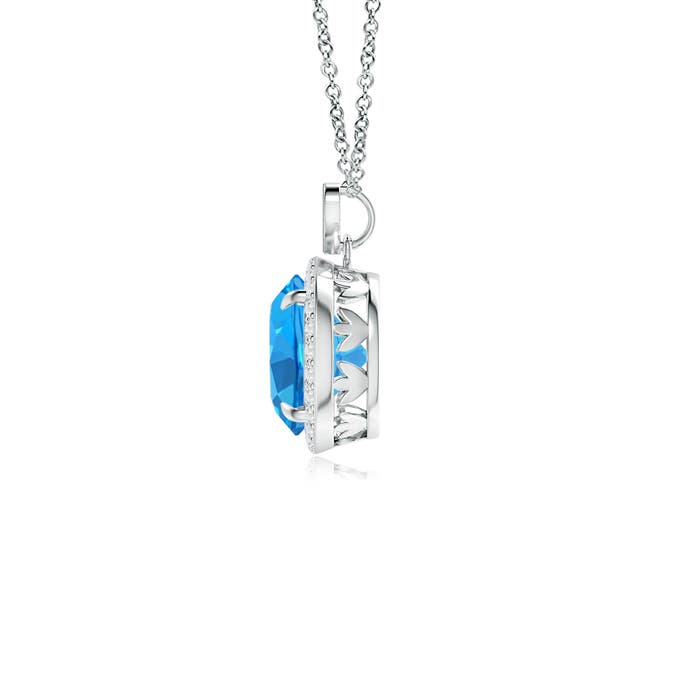 AAAA - Swiss Blue Topaz / 2.51 CT / 14 KT White Gold