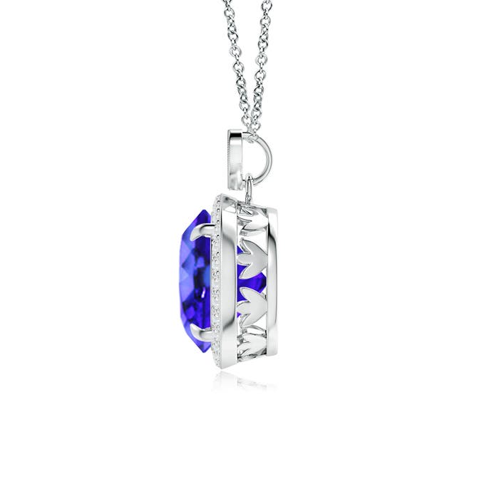 AAA - Tanzanite / 3.7 CT / 14 KT White Gold