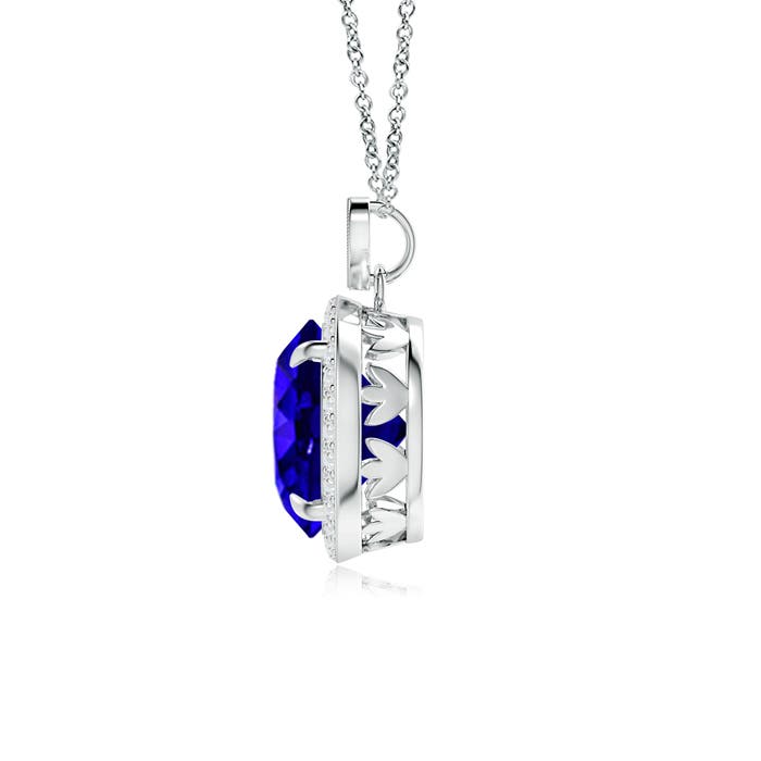 AAAA - Tanzanite / 3.7 CT / 14 KT White Gold