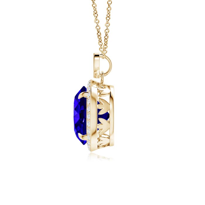 AAAA - Tanzanite / 3.7 CT / 14 KT Yellow Gold