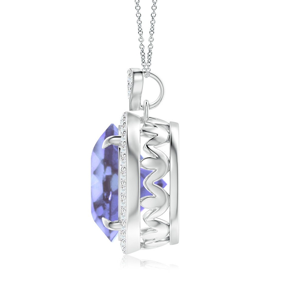 12mm A Tanzanite Halo Pendant with Diamond Heart Motif in P950 Platinum side 199