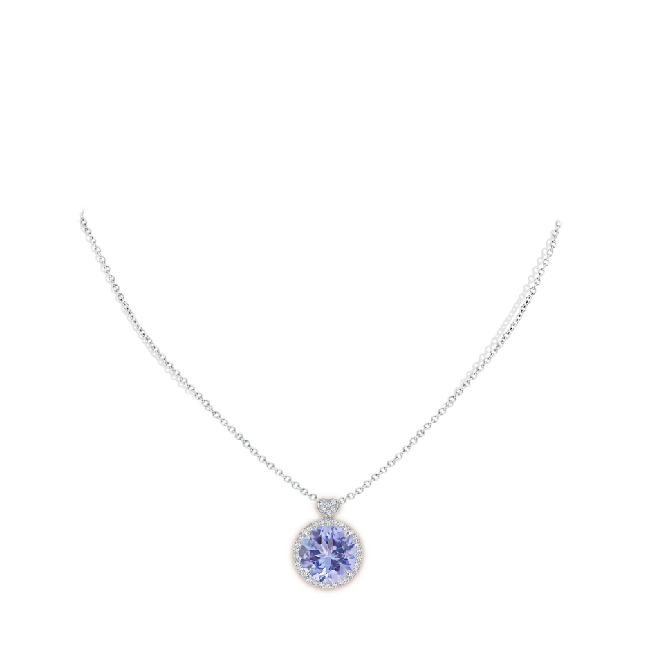 12mm A Tanzanite Halo Pendant with Diamond Heart Motif in P950 Platinum pen