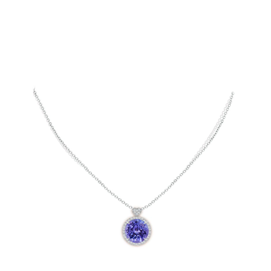 12mm AA Tanzanite Halo Pendant with Diamond Heart Motif in P950 Platinum pen