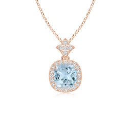 Cushion Aquamarine Halo Necklaces and Pendants