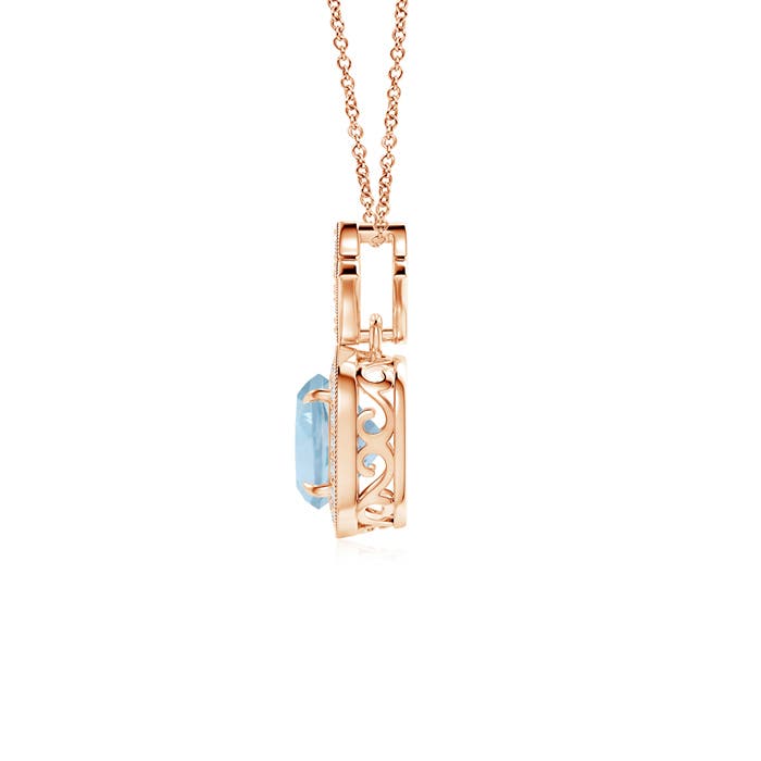 AA - Aquamarine / 1.01 CT / 14 KT Rose Gold