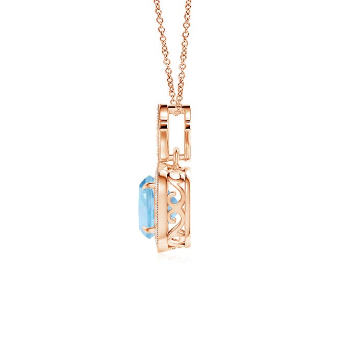 AAA - Aquamarine / 1.01 CT / 14 KT Rose Gold