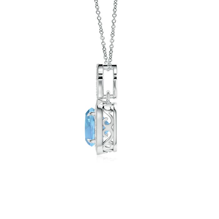 AAAA - Aquamarine / 1.01 CT / 14 KT White Gold