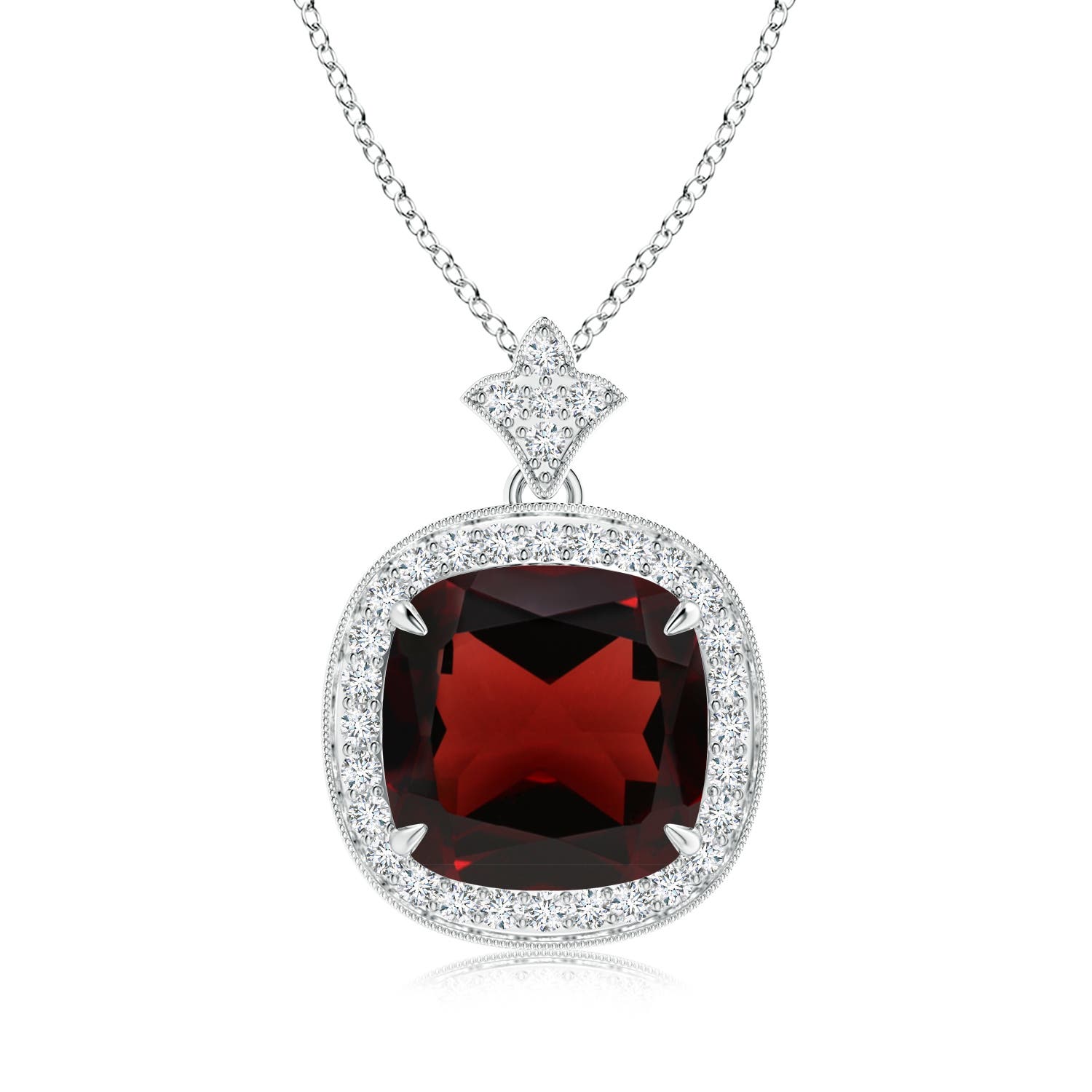 AA - Garnet / 4.47 CT / 14 KT White Gold