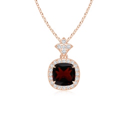 Cushion Garnet Halo Necklaces & Pendants