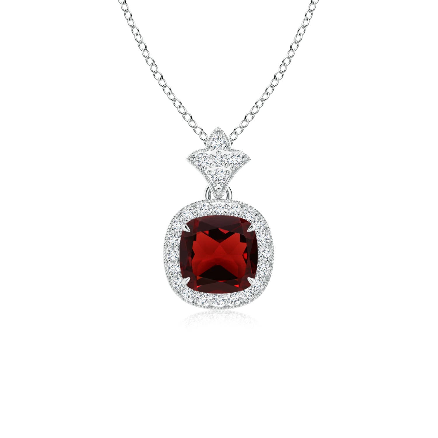 AAA - Garnet / 1.38 CT / 14 KT White Gold