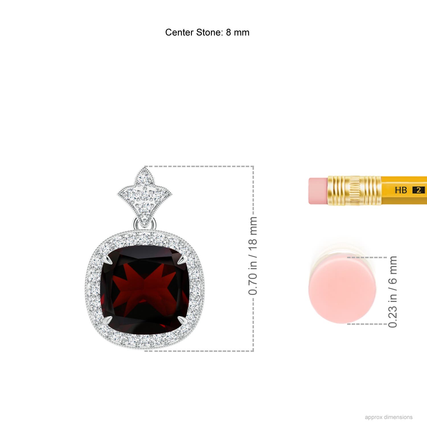 A - Garnet / 2.68 CT / 14 KT White Gold