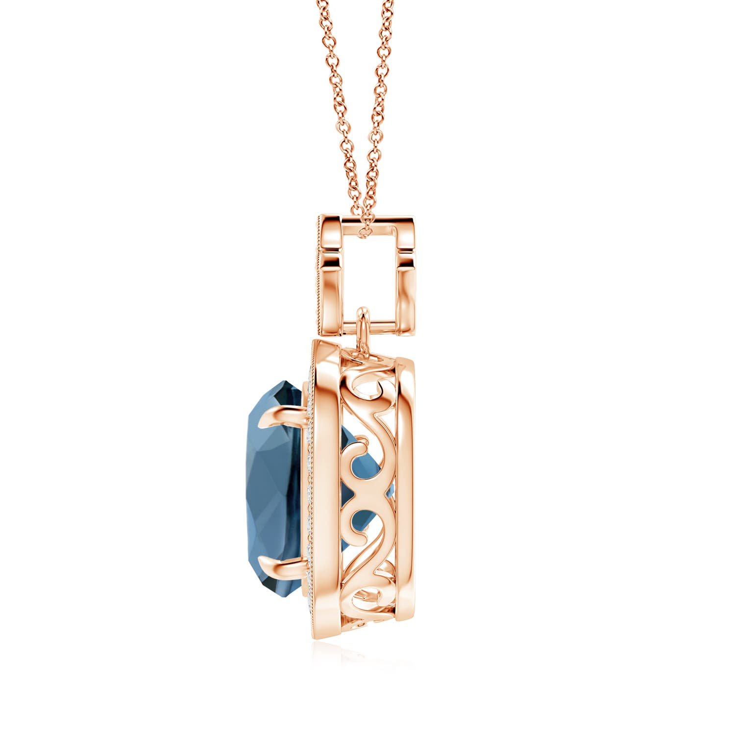 A - London Blue Topaz / 5.42 CT / 14 KT Rose Gold