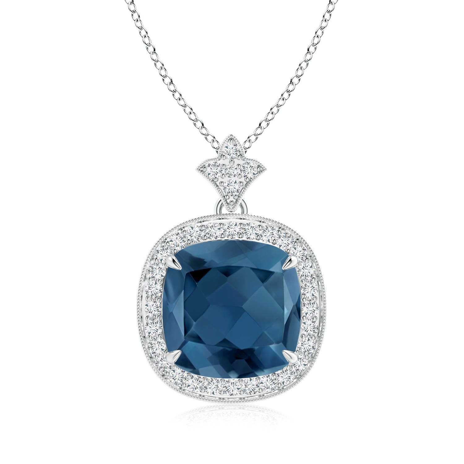 A - London Blue Topaz / 5.42 CT / 14 KT White Gold