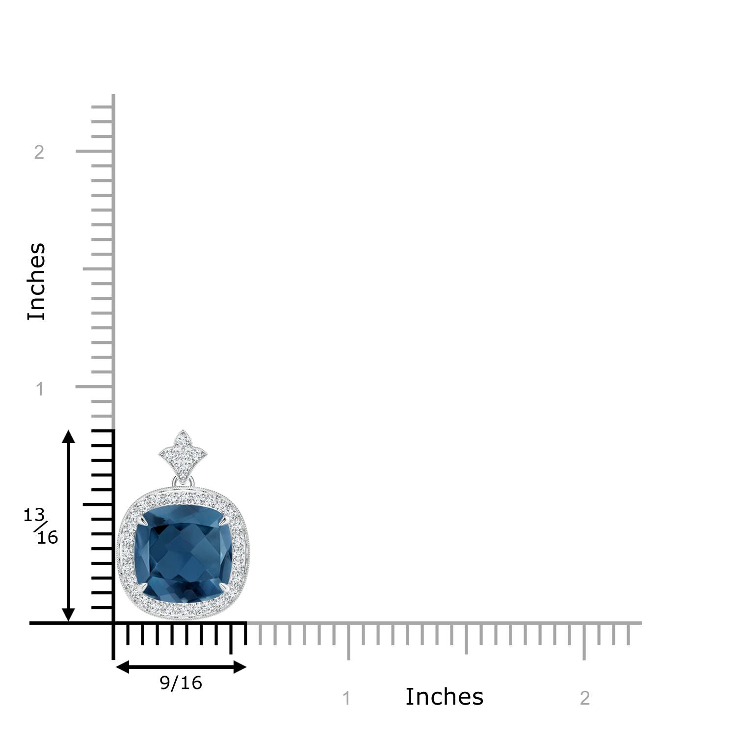 A - London Blue Topaz / 5.42 CT / 14 KT White Gold