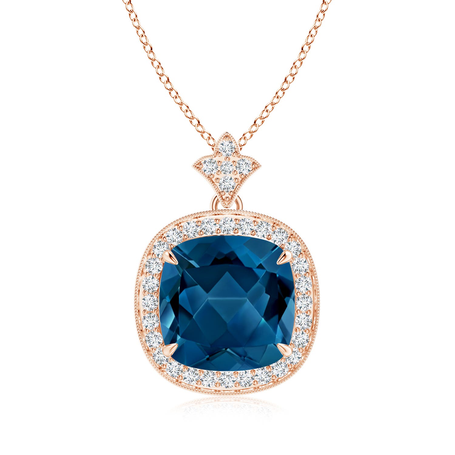 AAA - London Blue Topaz / 5.42 CT / 14 KT Rose Gold