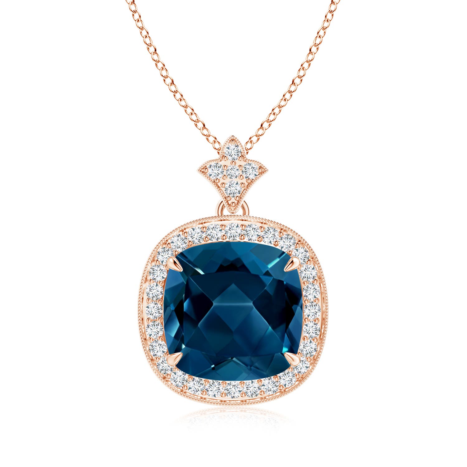 AAAA - London Blue Topaz / 5.42 CT / 14 KT Rose Gold