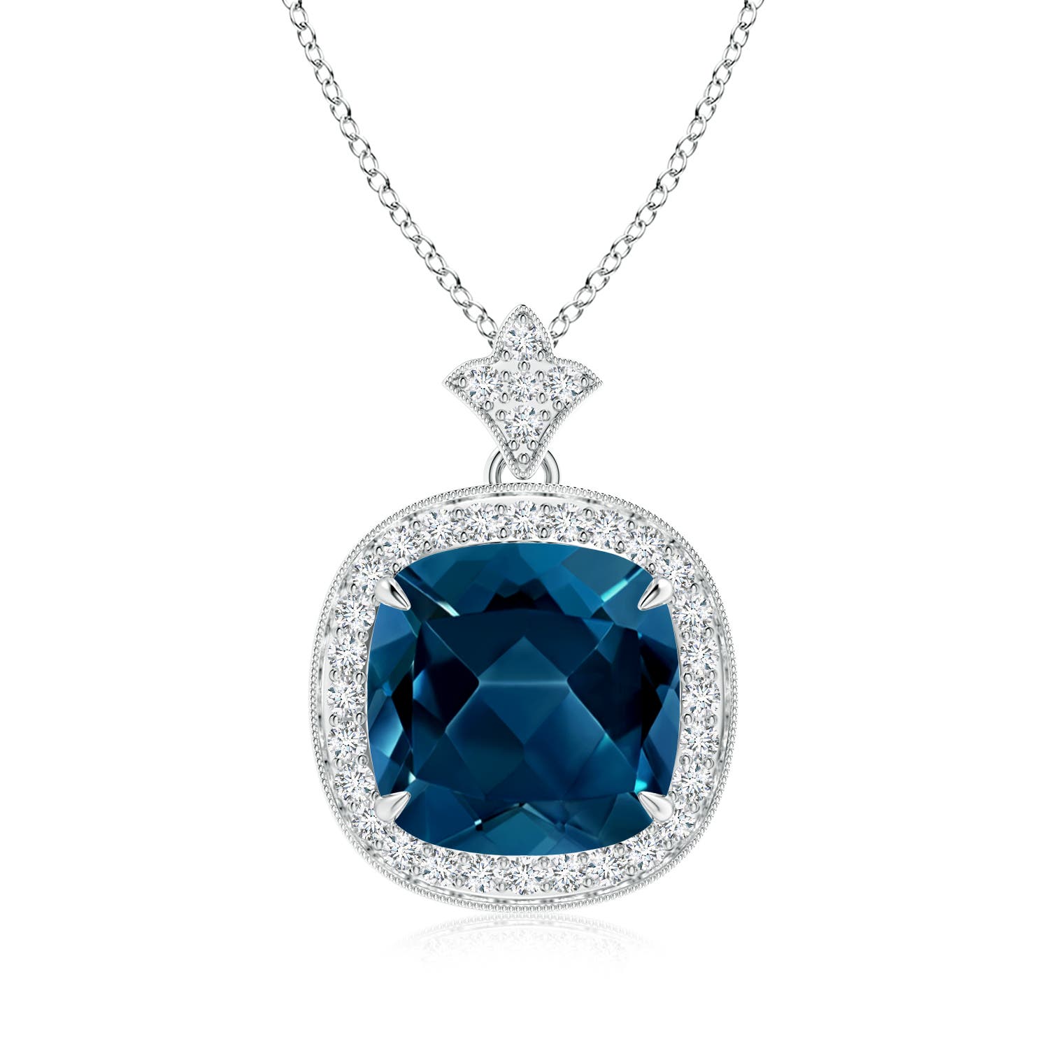 AAAA - London Blue Topaz / 5.42 CT / 14 KT White Gold