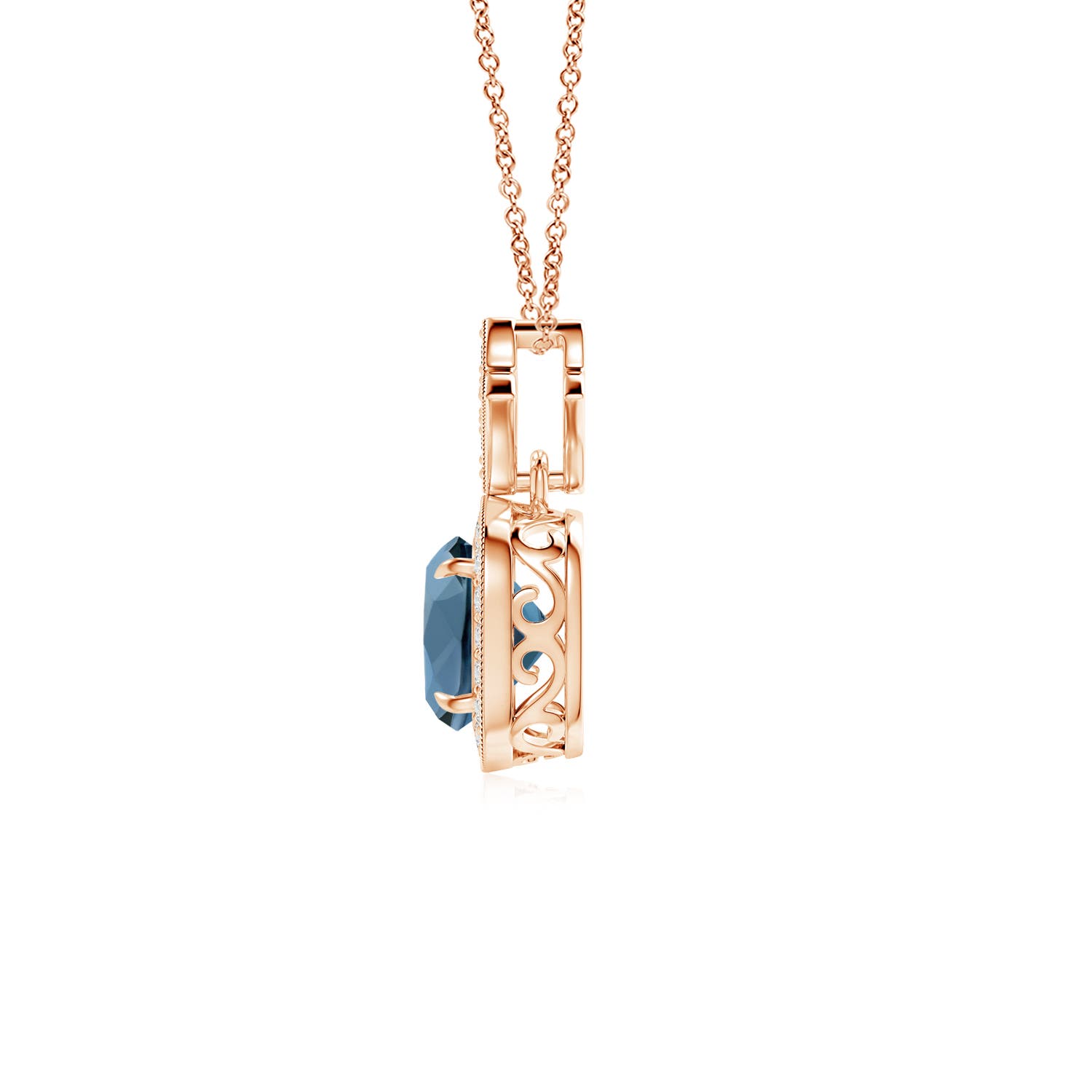 A - London Blue Topaz / 1.23 CT / 14 KT Rose Gold