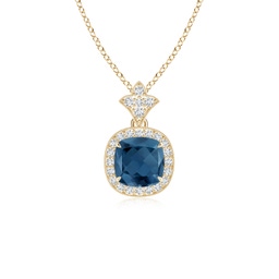 Halo Yellow Gold London Blue Topaz Necklaces & Pendants