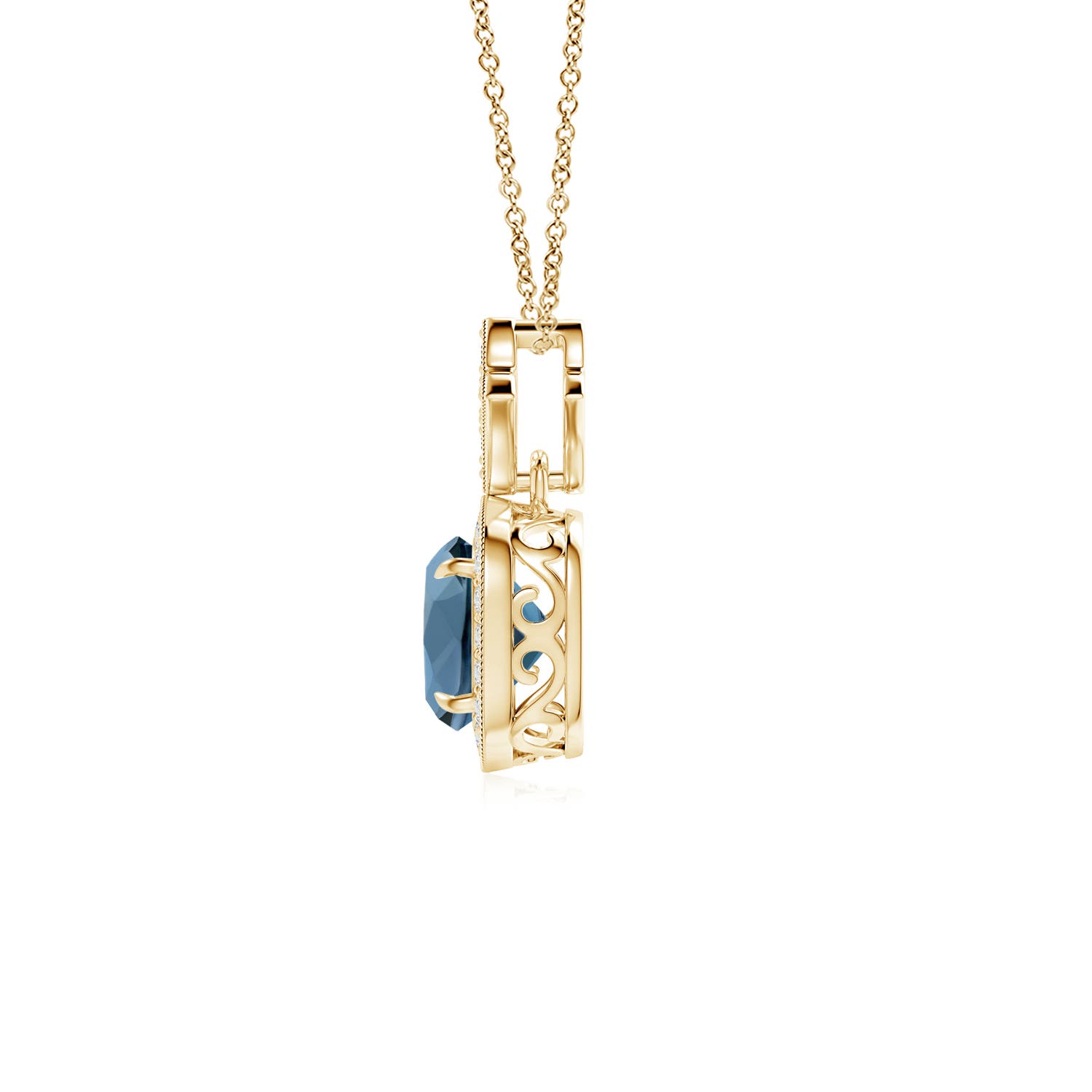 A - London Blue Topaz / 1.23 CT / 14 KT Yellow Gold