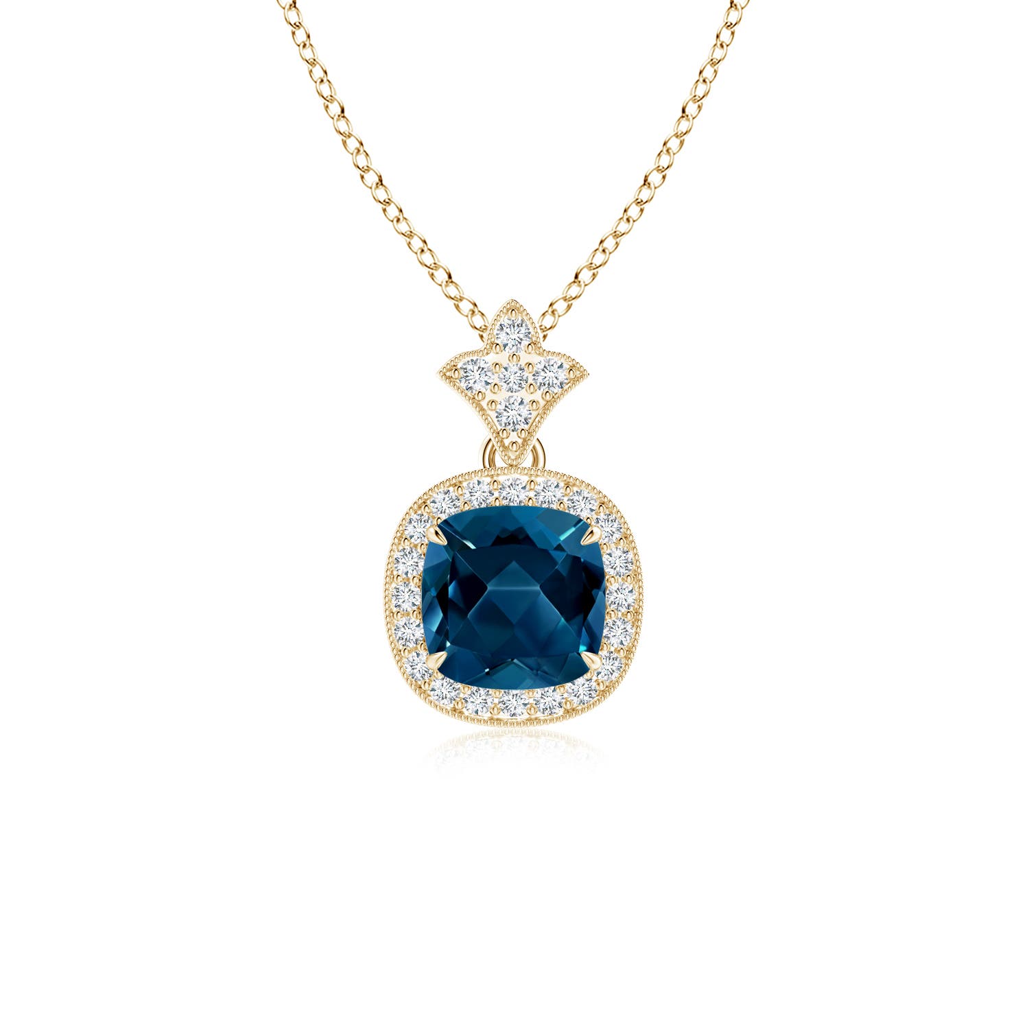 AAAA - London Blue Topaz / 1.23 CT / 14 KT Yellow Gold