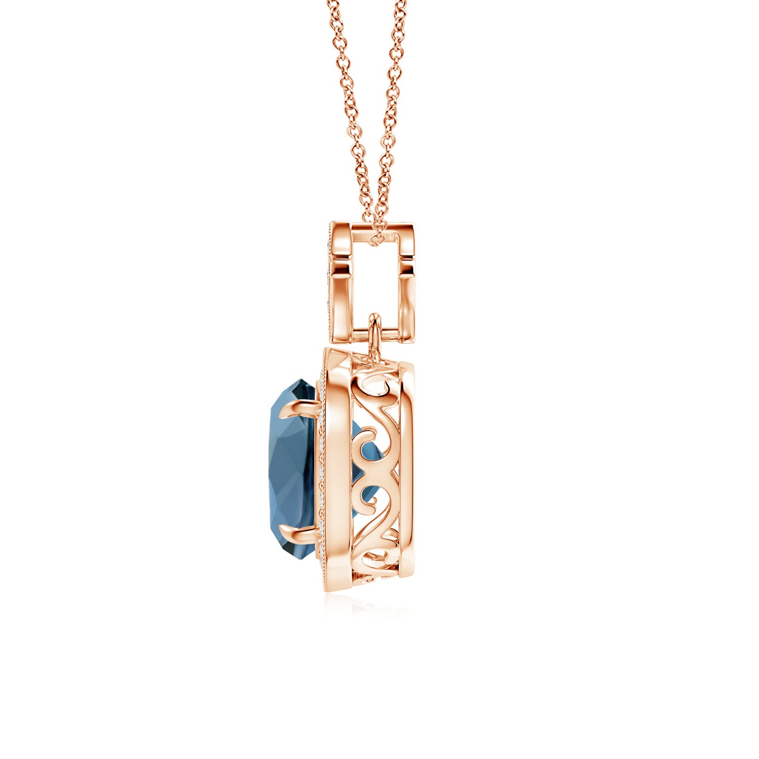 A - London Blue Topaz / 2.68 CT / 14 KT Rose Gold