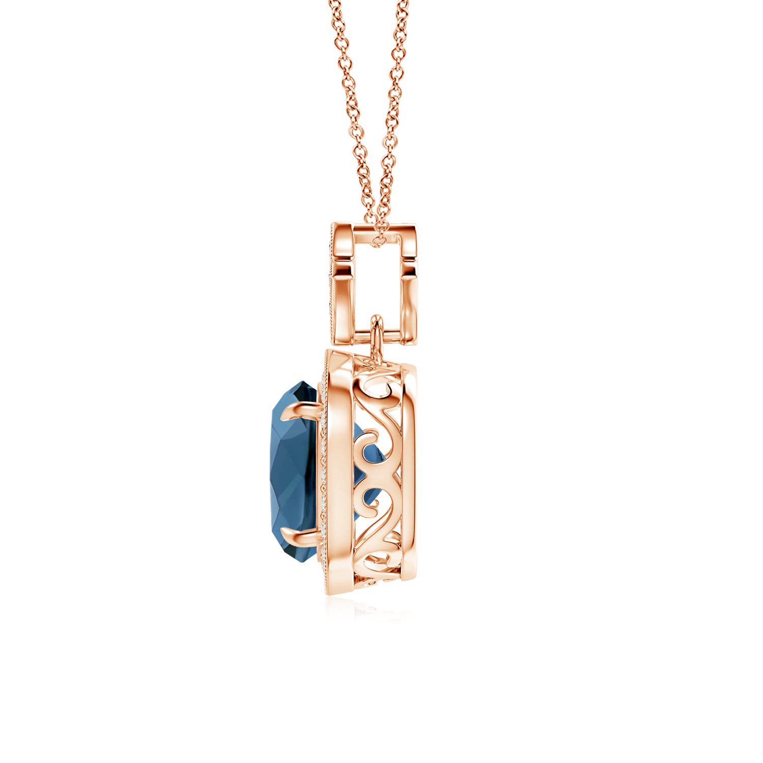 AA - London Blue Topaz / 2.68 CT / 14 KT Rose Gold