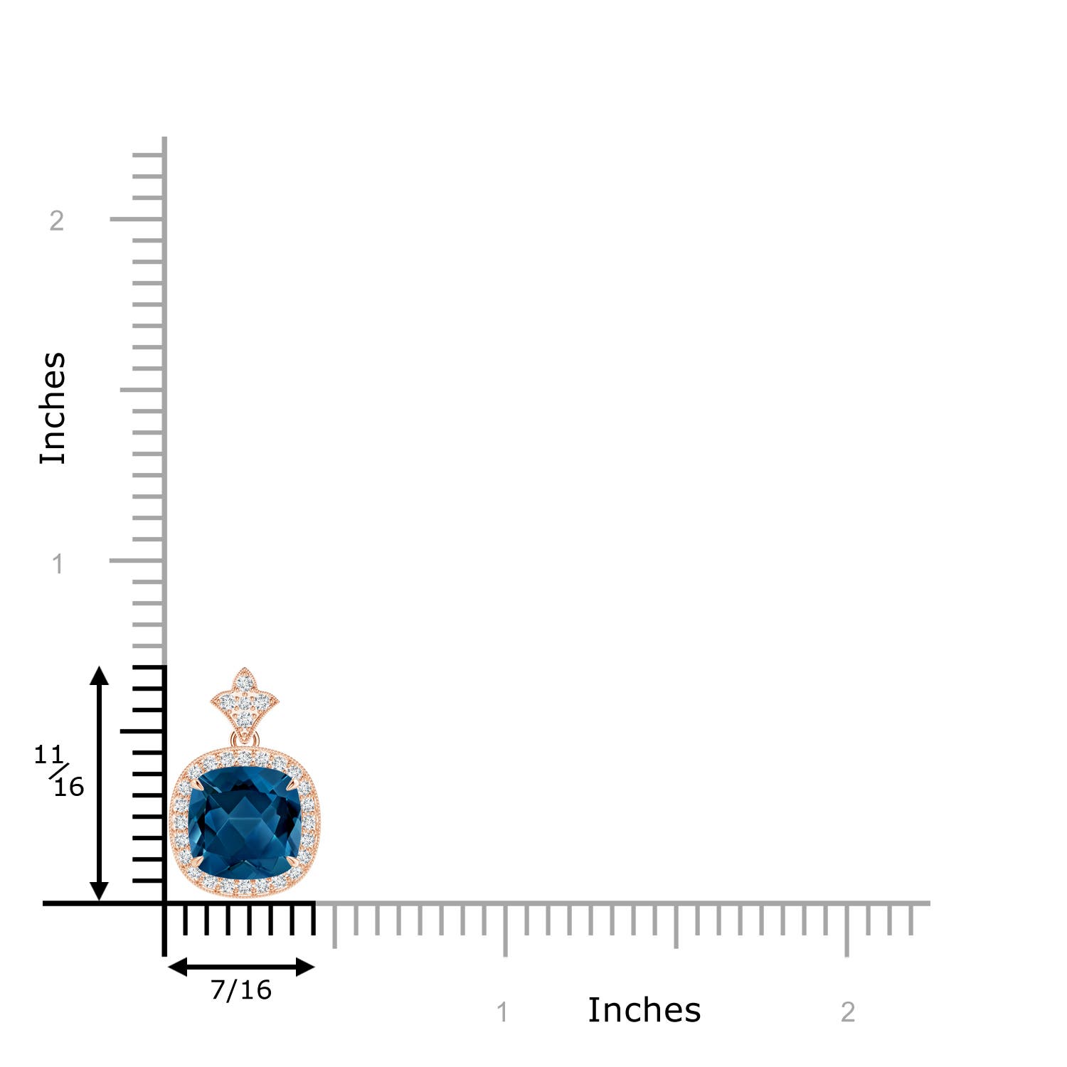 AAA - London Blue Topaz / 2.68 CT / 14 KT Rose Gold