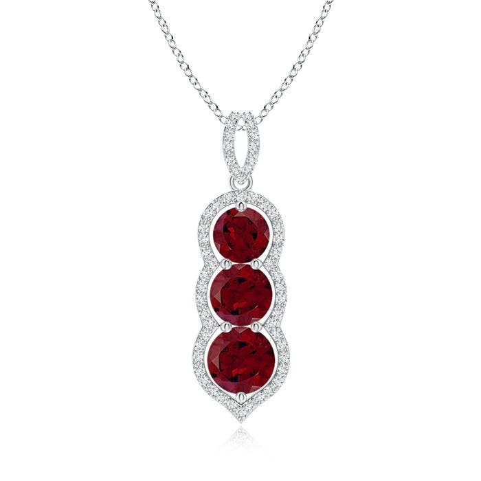 AA - Garnet / 2.63 CT / 14 KT White Gold