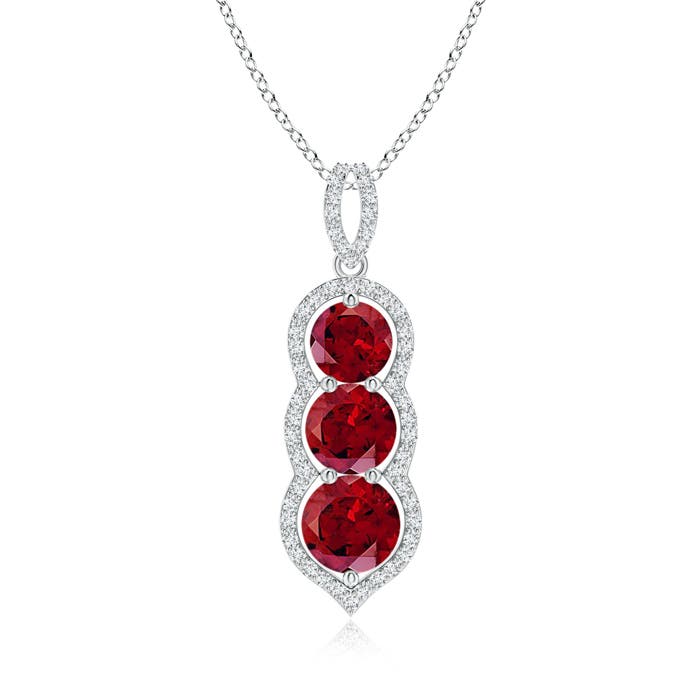 AAAA - Garnet / 2.63 CT / 14 KT White Gold