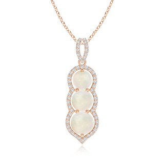 6mm A Graduated Floating Three Stone Opal Pendant  in Rose Gold