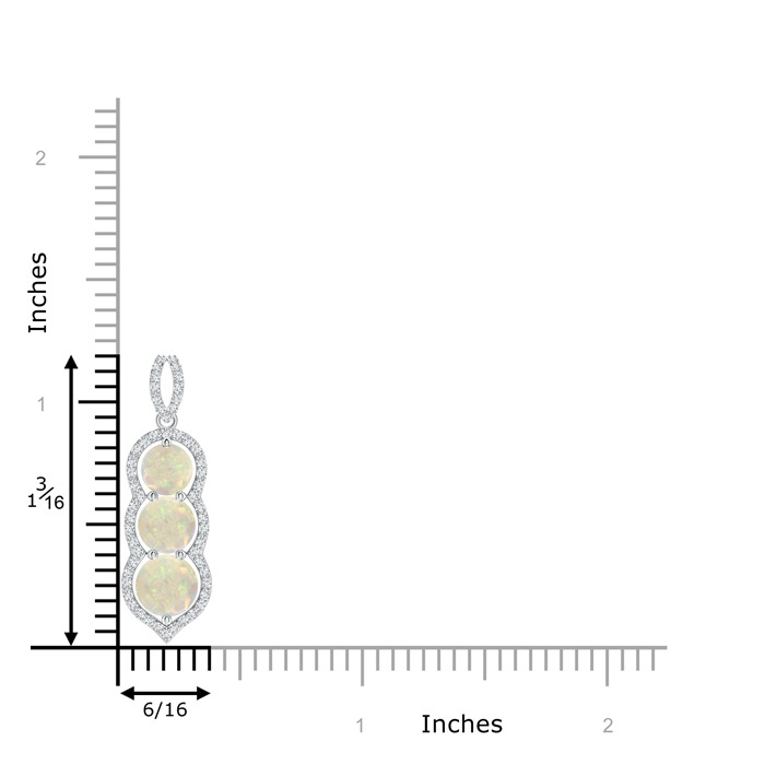 6mm AAA Graduated Floating Three Stone Opal Pendant  in P950 Platinum product image