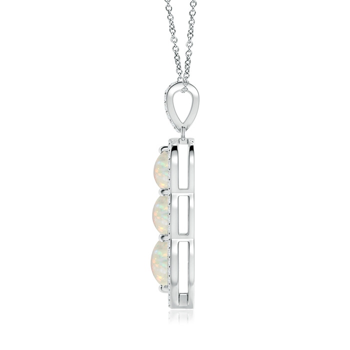 6mm AAA Graduated Floating Three Stone Opal Pendant  in White Gold product image