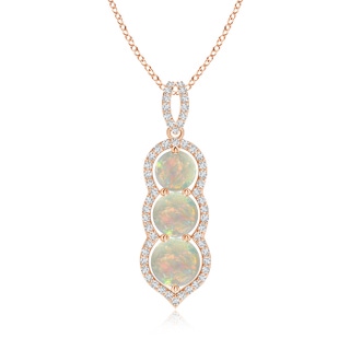 6mm AAAA Graduated Floating Three Stone Opal Pendant  in 9K Rose Gold