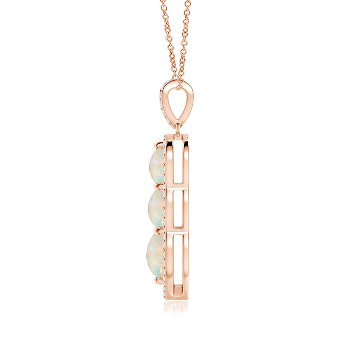 6mm AAAA Graduated Floating Three Stone Opal Pendant  in Rose Gold product image