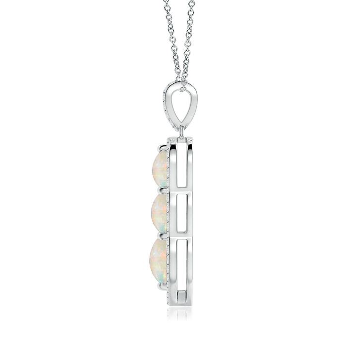 6mm AAAA Graduated Floating Three Stone Opal Pendant  in White Gold product image