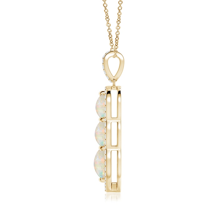 6mm AAAA Graduated Floating Three Stone Opal Pendant  in Yellow Gold product image