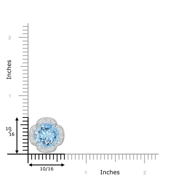 10mm AAAA Claw-Set Aquamarine Clover Pendant with Diamonds in White Gold product image