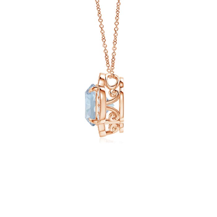 A - Aquamarine / 0.8 CT / 14 KT Rose Gold