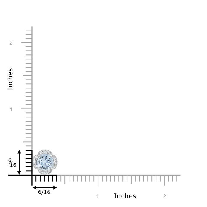 6mm A Claw-Set Aquamarine Clover Pendant with Diamonds in White Gold product image
