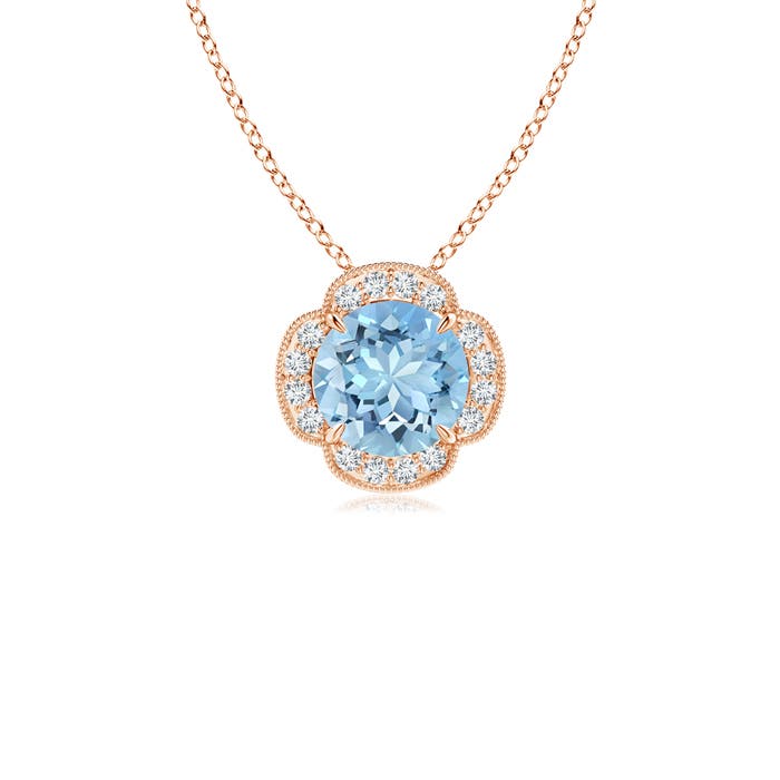 AAAA - Aquamarine / 0.8 CT / 14 KT Rose Gold