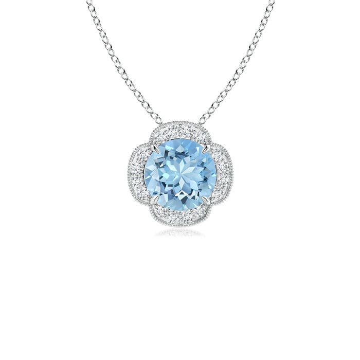 AAAA - Aquamarine / 0.8 CT / 14 KT White Gold