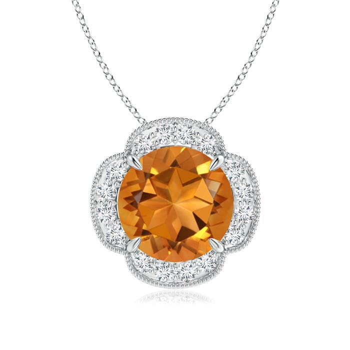 AAA - Citrine / 3.49 CT / 14 KT White Gold