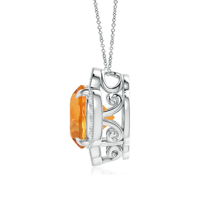 AAA - Citrine / 3.49 CT / 14 KT White Gold