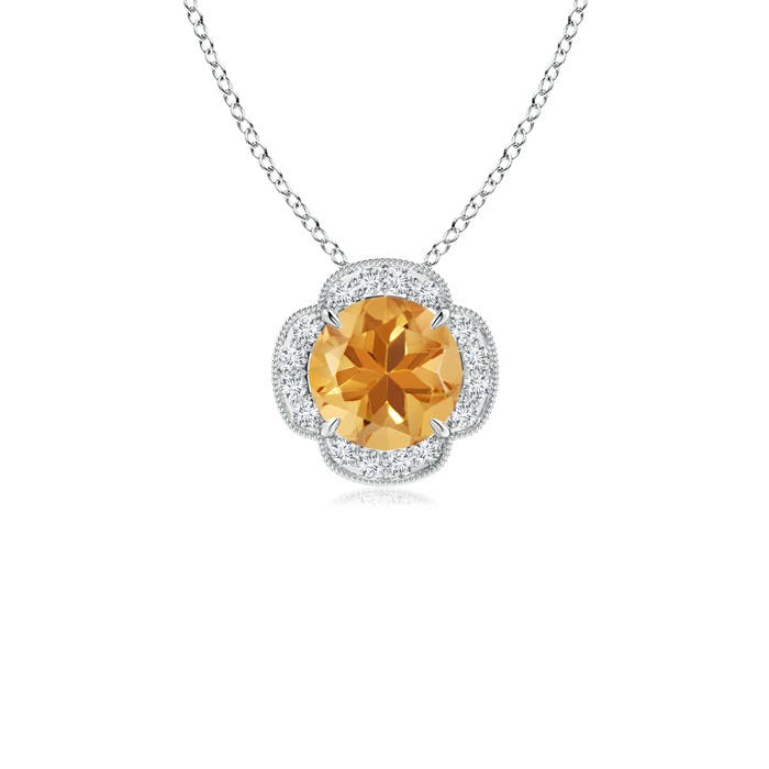 A - Citrine / 0.78 CT / 14 KT White Gold