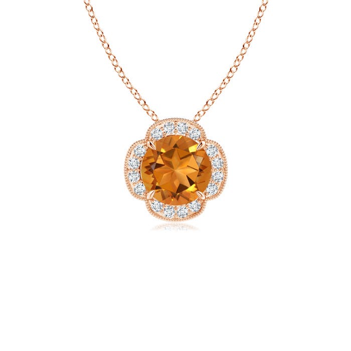 AAA - Citrine / 0.78 CT / 14 KT Rose Gold