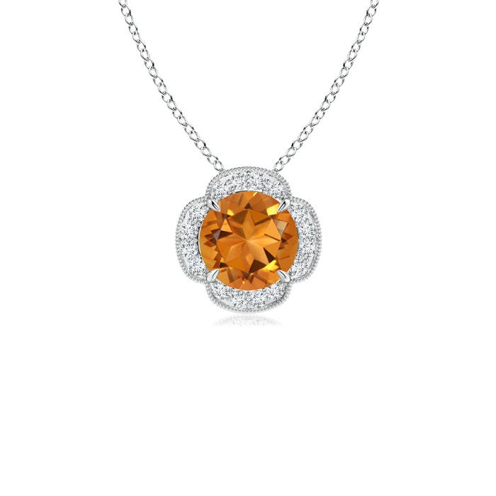 AAA - Citrine / 0.78 CT / 14 KT White Gold