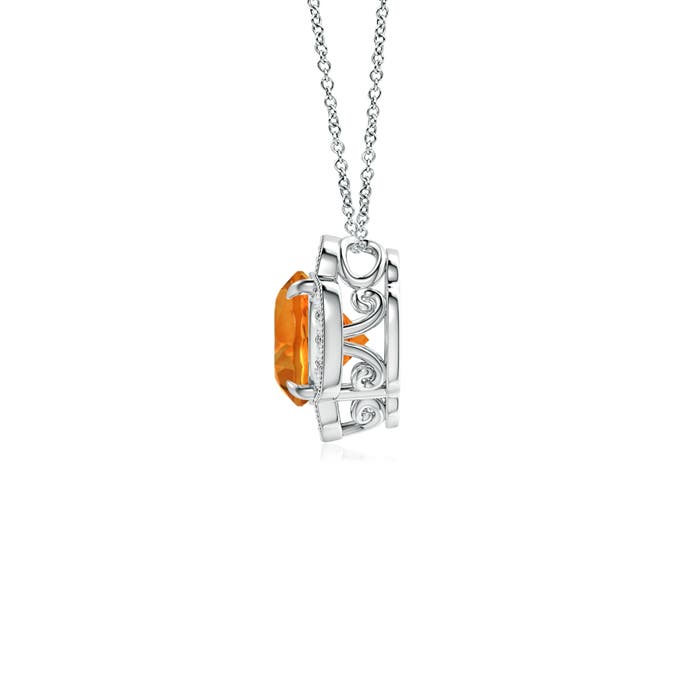 AAAA - Citrine / 0.78 CT / 14 KT White Gold