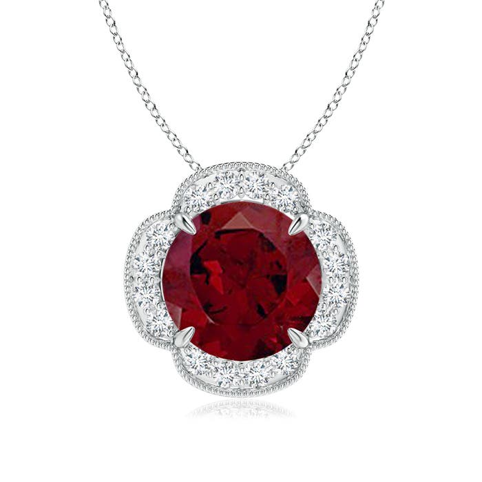 AA - Garnet / 4.79 CT / 14 KT White Gold