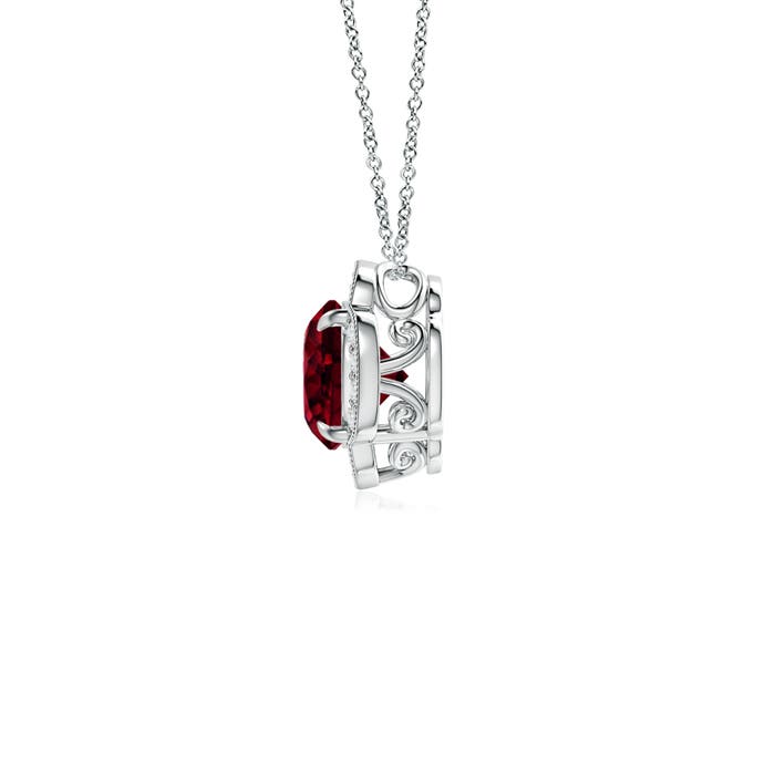 A - Garnet / 1.08 CT / 14 KT White Gold